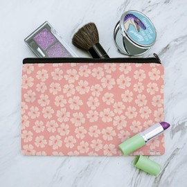 Peachy Flowers Makeup Cosmetic Bag Organizer Pouch