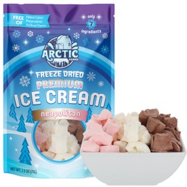 Arctic Farms Freeze Dried Premium Ice Cream That Does Not Melt (7 Ingredients) (2.5oz, Neapolitan)