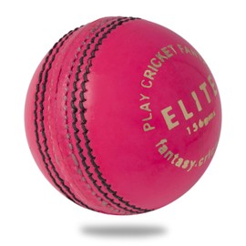Cricnix Cricket Ball Elite Pink Leather 156g (1-Pack) for T20 or Night Match