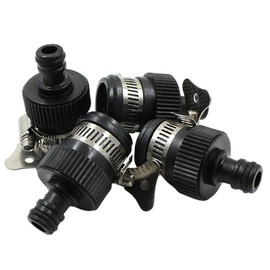 Outdoor Tap Adapter Garden Hose Tap Quick Coupling Adapter - Connector Made of PP and Rubber, Without Thread Connector, Suitable for Round Taps: 15-24 mm Outer Diameter, Pack of 4