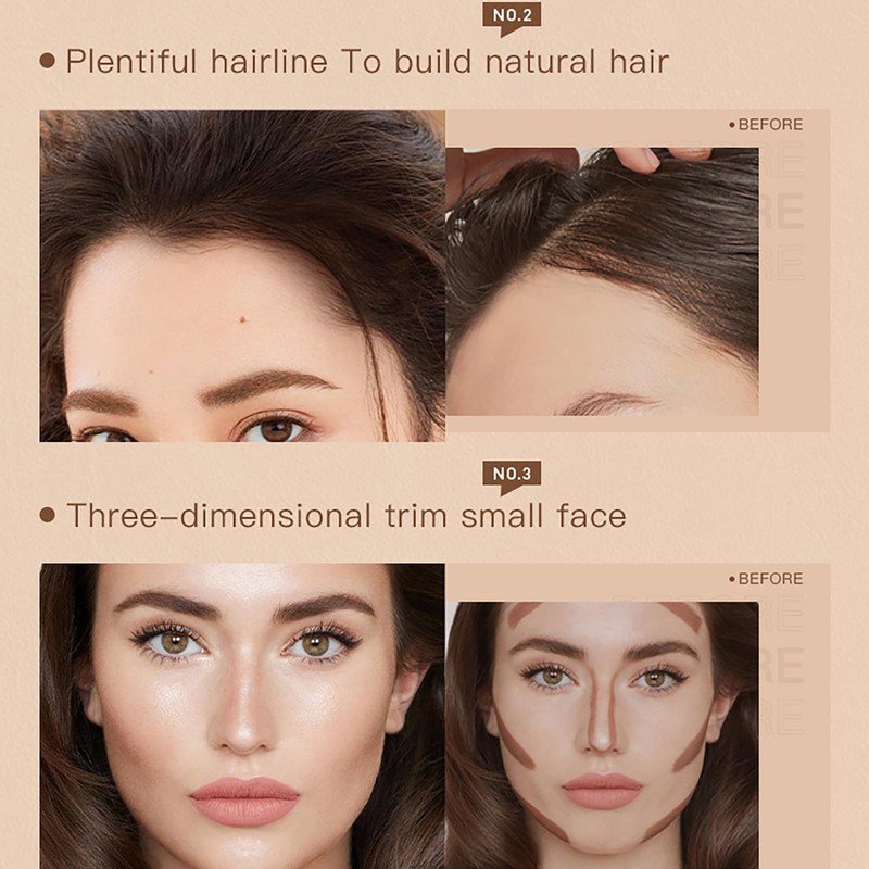Holzsammlung Eyebrow Stamp Stencil, 2 Colours in 1 Eyebrow Powder