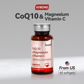 【JOSEND】 CoQ10 & Magnesium & Vitamin C Softgels | Clinically Tested for Heart Health, Immunity, and Energy | 60 Capsules:_2 Bottles