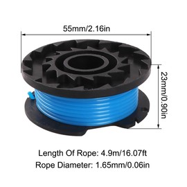 TopHomer String Trimmer Replacement, 1.65mm Automatic Feed Spool & Line Garden Lawn Mower Replacement Fits for Greenworks 21222A, 21062, 21312 (16pcs)