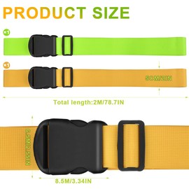 Pack of 2 Suitcase Straps for Suitcases, 2 m x 5 cm Suitcase Strap with Quick Release, Suitcase Straps, Travel Suitcase Straps, Adjustable Travel Bag Strap