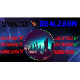 DEALZOOM Gaming Chair Mat Circle RGB Color Light (Skyline 47”) - Noise Cancelling, Anti-Slip Gaming Floor Mat – Scratch Resistant Computer Gaming Mat for Gaming Chair –Chair Mat for Hardwood Floor