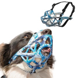 PETCUTE Muzzles for Dogs, Soft Muzzle for Dogs with Reflective Strips, Adjustable Dog Muzzles, for Small, Medium and Large Dogs, Prevents Barking, Biting and Chewing