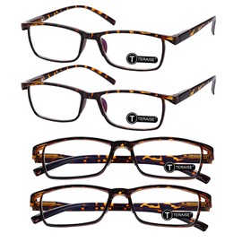 TERAISE 4 Pcs Anti-blue Light Computer Reading Glasses with Spring Hinge Fashion(+150)