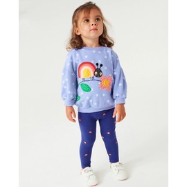 MUJOQE Girls' Pullover for Children, Long Sleeve Cotton Sweatshirt, Winter Clothing, Long Sleeve Tops, 1-7 Years, Blue flower