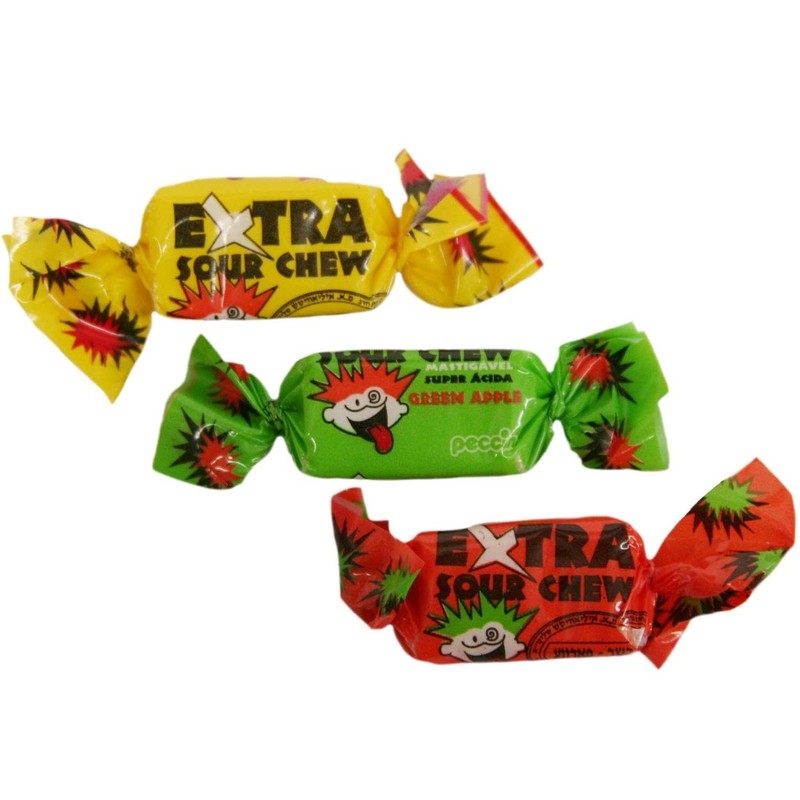 Zaza Extra Sour Kosher Chewy Individual Warped Candy (2 Large