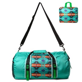 Nu Trendz Travel Duffel Bag for Women Men, Lightweight Packable Duffle Bag for Gym, Weekend & Overnight, Foldable Small Carry On Duffle Bag with Pocket and Adjustable Strap for Camping Travel Gear