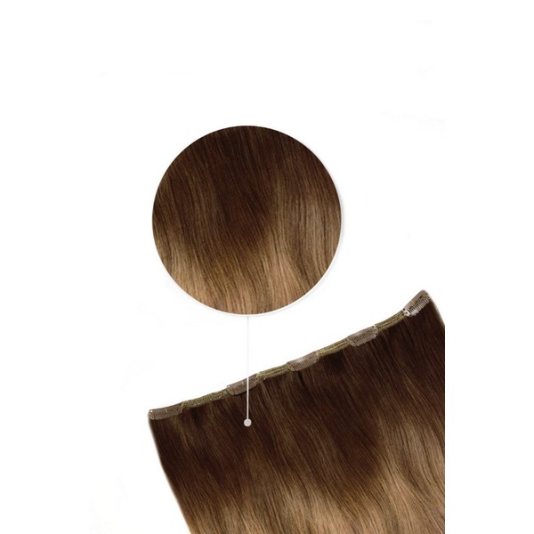 cliphair One Piece Top-up Remy Clip in Human Hair Extensions - Chocolate Honey Ombre (#T4/27), 16" (40g)