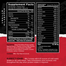 Unmatched Isolate Grass Fed Whey Protein | Muscle Build & Recovery | Gluten & Lactose Free | Natural Flavors & Sweeteners | 24g Protein | 29 Servings (Vanilla Milkshake)