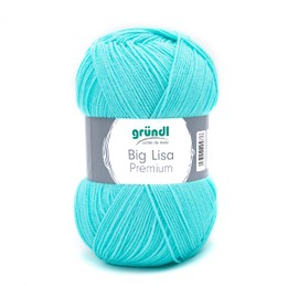 Gründl Big Lisa Premium Knitting and Crochet Yarn (Soft and Wool-like Character, Easy-Care Yarn Made from 100% Polyacrylic, 250 g/660 m, Needle Size: 3.5-4.5, 1 Ball of 250 g), Turquoise