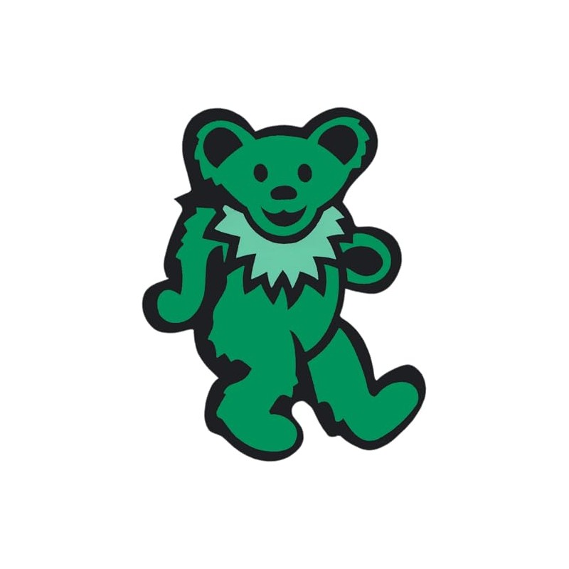 Dancing Bear - Green with Light Necklace - Bumper Sticker/Decal