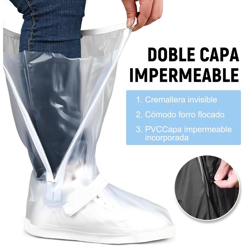 TOPONE Botas para Lluvia, Protector de Zapato Impermeable para Hombre