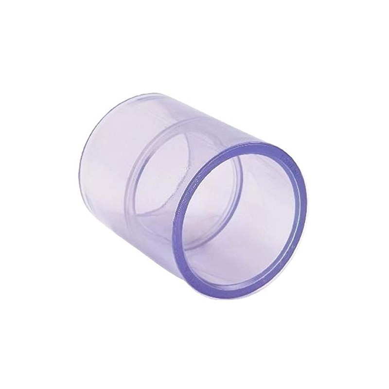 Clear PVC Pipe Fitting (bluish tint): Coupling, Schedule 40/80, 1