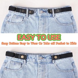 Liahelianx 4 Pcs Buckle-Free Adjustable Waistband | Unisex Elastic Belt for Men, Women,Boys & Girls | Perfect for Jeans & School Uniforms | Durable Elastic Waistband (Back-to-School Essential)