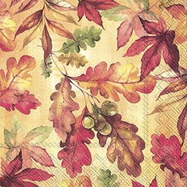20 Napkins Leaves in Autumn Colours | Autumn | Table Decoration 33 x 33 cm