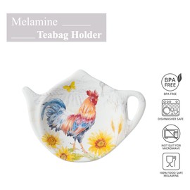 Supreme Housewares Tea Bag Holder Set of 4, Teapot Shaped Tea Bag Coasters Spoon Rests Saucer Seasoning Dish Set Teabag Holder (Sunshine)