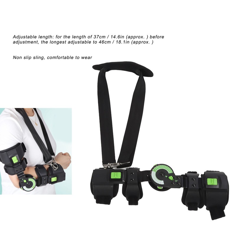 Adjustable Hinged Elbow Brace with Strap Sling Rehabilitation Support Corrective