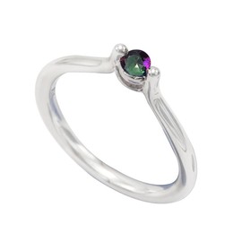 JEWELSTREZORO Mystischer Topas Edelstein 925 Sterling Silber Band Ring Herren & Damen Geschenkartikel Handgefertigter Schmuck TSR1064AG_23 (69 (22.0))