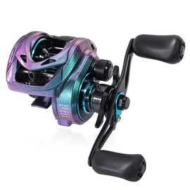 Sougayilang Baitcasting Fishing Reel,Low Profile and Light Weight Baitcaster Reel with 9+1 Corrosion Resistant Bearings and 8:1 High Gear Ratio for Anglers (Left Hand)