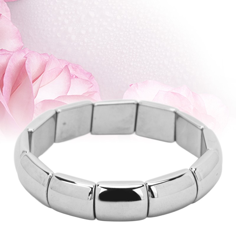 Terahertz Bracelet Rectangle Beads Stretch Bangle Woman Men Bracelet Gift