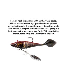 Pre-Rigged Soft Fishing Lures, Jig Head Swimbaits for Bass, Trout, Walleye, Crappie, Fishing Jigs, Spinner Blade with Tackle Boxes (B-5PCS)