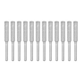 sourcing map 12pcs Diamond Coated Chainsaw Sharpener Bits 3/16" 4.8mm Cylinder Head Electric Chain Saw Grinder