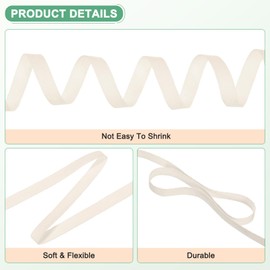 M METERXITY Cotton Twill Tape, (10mm)3/8 Inch 23 Yards Cotton Twill Ribbon Bias Binding Tape Natural Herringbone Webbing Trim for Apron Sewing/Gift Wrapping/Craft DIY [Beige]