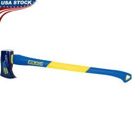 8LB Splitting Maul Fiberglass Handle Heavy Duty Wood Splitter 36 Inch Tool New