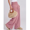 ANRABESS Women Linen Palazzo Pants Summer Boho Wide Leg High