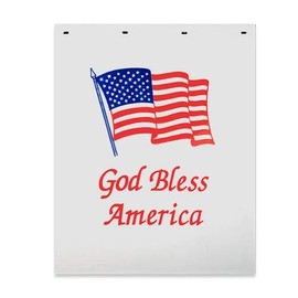 Denco God Bless America 24" x 30" White Heavy Duty Semi Truck Mud Flaps - Set of 2