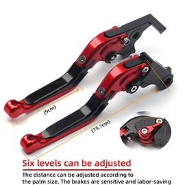 Motorcycle CNC Accessories Adjustable Folding Extendable with Logo Brake Clutch Levers Handlebar Hand Grips Ends for Yamaha YZFR6 YZF R6 1999-2004 Lever (Color : 6)