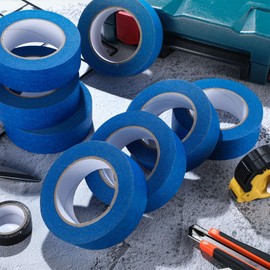 Fumete 72 Rolls Blue Painters Tape Bulk 1.5 Inch x 55 Yards Painters Masking Tape No Residue Wall Painting Tapes for Wall Painting Decoration DIY Supplies