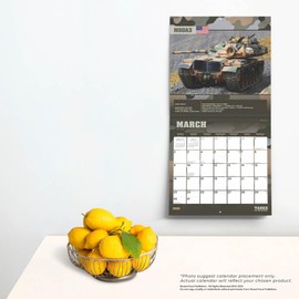 Tanks of the World | 2025 12 x 24 Inch Monthly Square Wall Calendar | BrownTrout | Military Vehicle Equipment