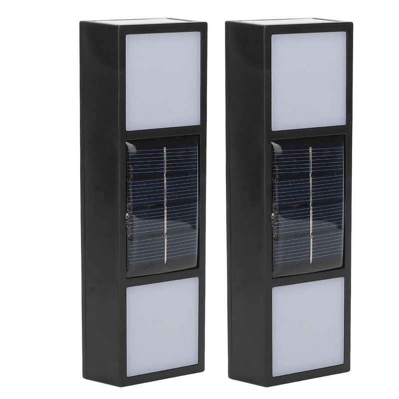 2 Sets Solar Wall Lamp IP65 Protection Grade Bidirectional Multifunctional