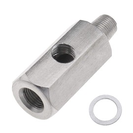 YINETTECH 1/8 NPT T-Piece Connection Adapter DIY Connection Turbo Oil Line Pressure Sensor Stainless Steel Oil Pressure Sensor Adapter Stainless Steel