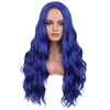 BERON Blue Wig Long Curly Wig Long Dark Blue Wavy