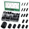 Keadic 496pcs Black Rubber End Caps, 17 Sizes Flexible End