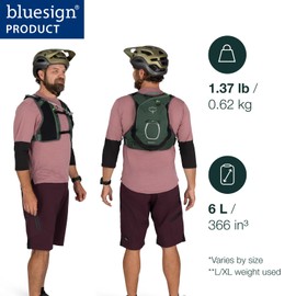 Osprey Escapist Velocity 6L Bike Vest Hydration Backpack with Hydrualics Reservoir, Black, L/XL