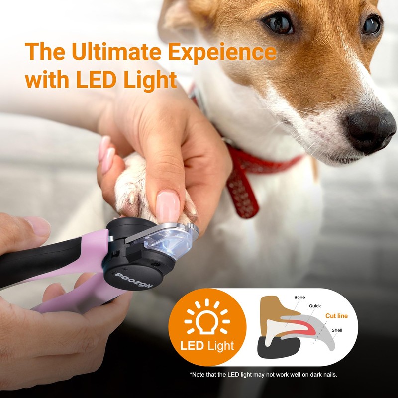 Poozonlife Dog Nail Clipper with Light, Illuminates Nail Clipper Kit