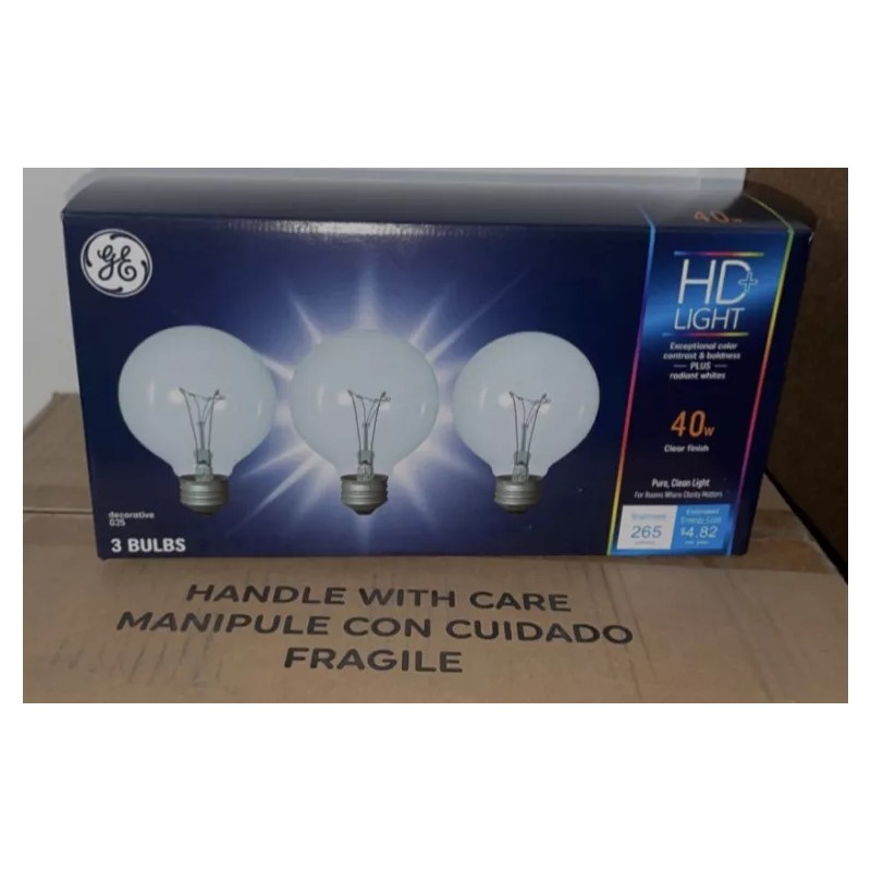 GE *** 12 BULBS***GE 11676 Reveal 40W G25 Globe Bulb