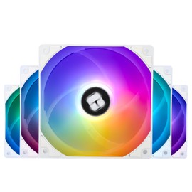 Thermalright TL-C12CW-S X5 CPU Air Fan, 120mm ARGB Case Cooler, PWM Silent Computer Fan with S-FDB Bearing, up to 1550RPM Speed Cooling,PC Cooling,5-Fan Packs,White