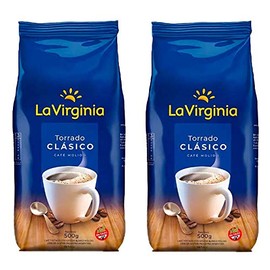 LA VIRGINIA Cafe Torrado Clasico Molido en Bolsa 500 gr. | Roasted Coffee 1.1 lb. - 2 PACK.