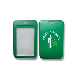 Tarjeta de identificación de discapacidad oculta/soporte para tarjetas de identificación con ranura para cordón, para tarjetas de identificación de discapacidad