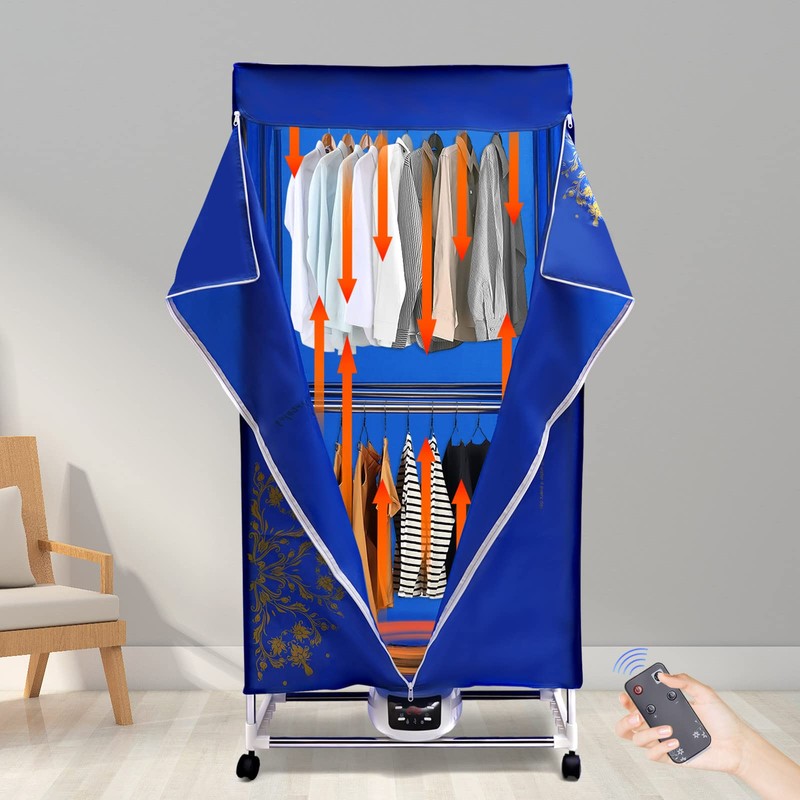 2-Tier Portable Dryer,Clothes Dryer Travel Mini 1200-1500W Dryer Machine,66.14lbs Capacity