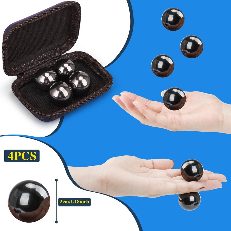 Wzone 3cm Balls Ferrite Magnet, 4 Pack Magnetic Balls Stress