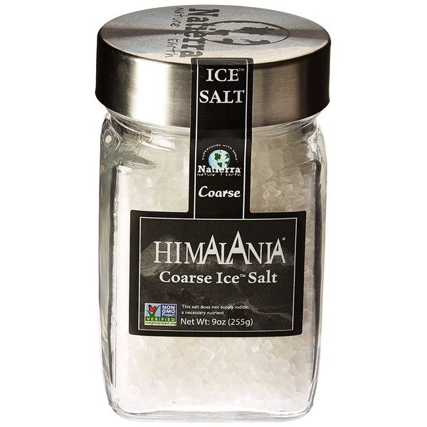 NATIERRA Himalania Himalayan Coarse Ice Salt in Glass Jar | Unrefined & Non-GMO | 9 Ounce