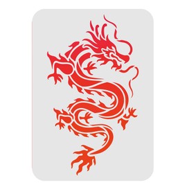 FINGERINSPIRE Dragon Stencils 29.7x21cm Reusable Dragon Wall Decor Stencil Chinese Asian Oriental Dragon Stencil for Painting on Wall Furniture Fabric Wood